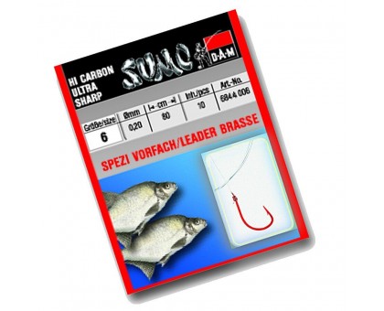 Крючок с поводком DAM Sumo Spezi Bream №14 (лещ) 10шт. (red)