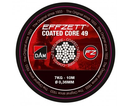 Поводочный стальной материал 7х7 DAM Effzet Coated Core 49 Steeltrace 10м 7кг (коричневый)