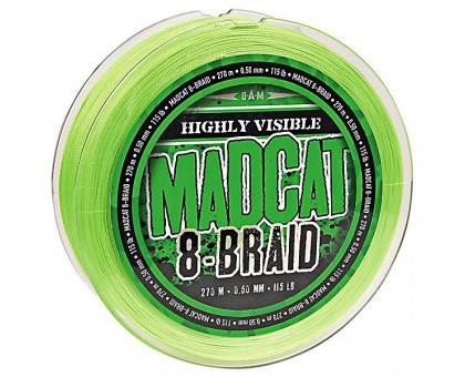 Шнур DAM MADCAT 8-Braid 270м 0,60мм 61,2кг/135Lb (green)