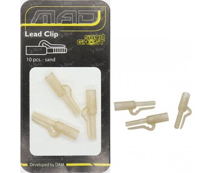 Клипса безопасная DAM MAD Leadclip 10шт. песочная