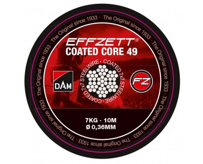 Поводочный стальной материал 7х7 DAM Effzet Coated Core 49 Steeltrace 10м 11кг (коричневый)