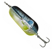Блесна-колебалка DAM Effzett Rattlin' Spoon 8см 40гр (BLUE/CHARTREUSE UV)