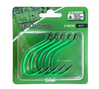 Крючок DAM MADCAT® A-STATIC CLASSIC Hook №4/0 5шт. (green)