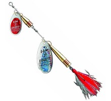Блесна-вертушка DAM Effzett TANDEM DRESSED с бородкой 10гр (silver/red)