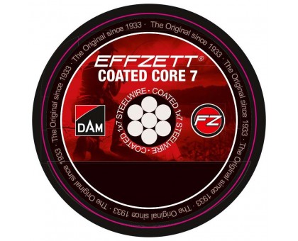 Поводочный стальной материал 1х7 DAM Effzet Coated Core 7 Steeltrace 10м 24кг (черный)