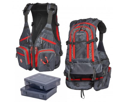 Рюкзак-спиннингиста DAM PRO-TACT SPINNING VEST + 2 коробки 18х14х4.5см