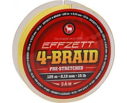 Шнур DAM Effzett 4-Braid 125м 0,13мм 6,8кг (yellow) Шнур DAM Effzett 4-Braid 125м 0,13мм 6,8кг (yellow)