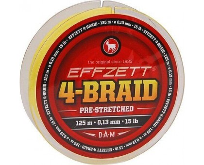 Шнур DAM Effzett 4-Braid 125м 0,13мм 6,8кг (yellow)