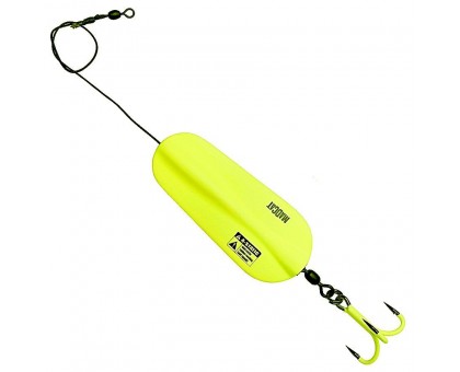 Блешня коливалка сомова DAM MADCAT A-STATIC Inline Spoon 125гр (fluo yellow UV)