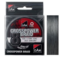 Шнур DAM Crosspower 8-Braid 150м 0,17мм 11,3кг/25Lb (dark grey)