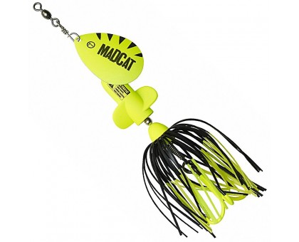 Блесна-вертушка на сома с пропеллером DAM MADCAT A-STATIC SCREAMING SPINNER 65G / FLUO YELLOW UV Блесна-вертушка на сома с пропеллером DAM MADCAT A-STATIC SCREAMING SPINNER 65G / FLUO YELLOW UV