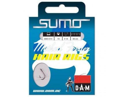 Крючок с поводком DAM Sumo Runner Hair (фидер) №8 10шт. (black nickel)