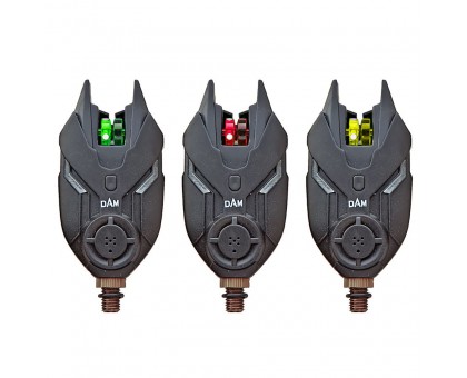 Набор сигнализаторов в кейсе DAM U4X Bite Alarm Set 3+1 Green/Red/Yellow