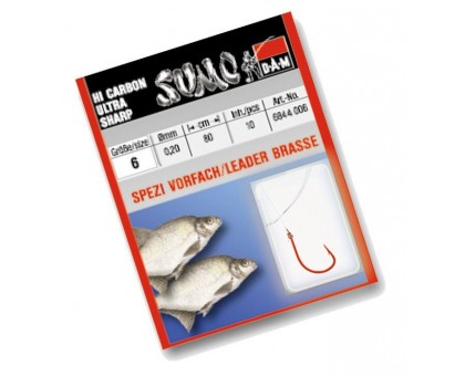 Крючок с поводком DAM Sumo Spezi Bream №12 (лещ) 10шт. (red)