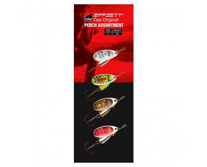 Блесна-вертушка DAM Effzett Original Assortment Perch 4гр набор-4шт. Блесна-вертушка DAM Effzett Original Assortment Perch 4гр набор-4шт.